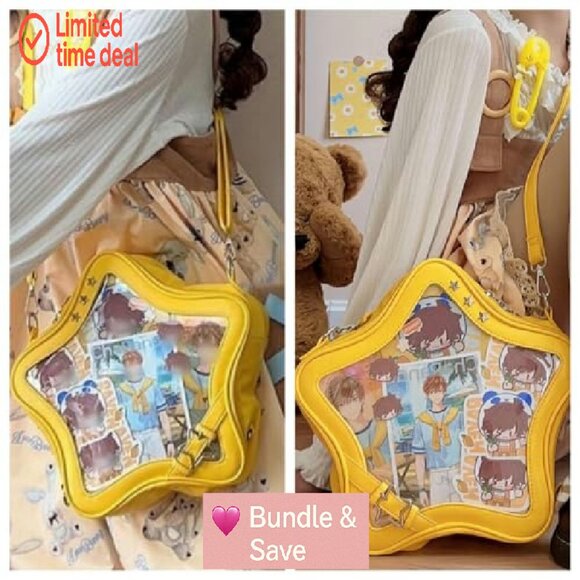 Kawaii Ita Backpack with Clear Display Window, Adjustable Straps, Y2K Aesthetic - Picture 3 of 7